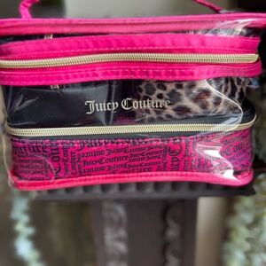 Juicy Couture Pink and Black Cosmetic Bag
